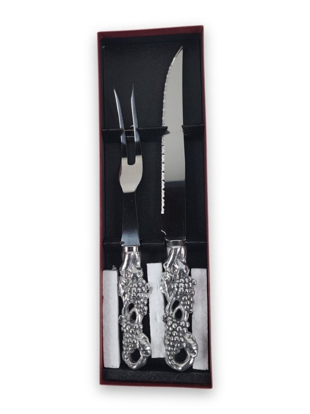 Arthur Court New Old Stock VINTAGE GRAPES Stainless Steel Carving Set, #4-430